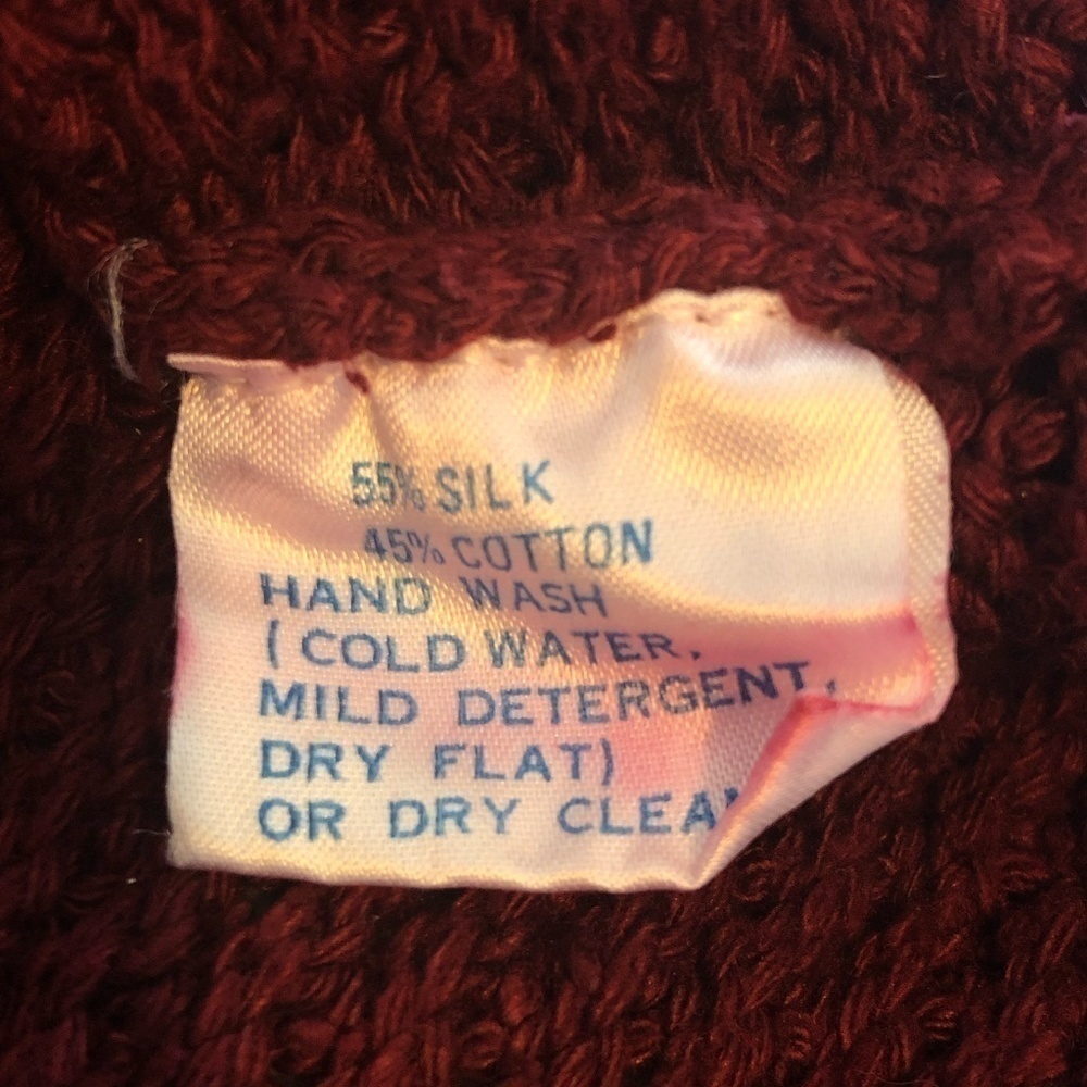 Vintage WINTER SILKS Sweater Women's Size Large Red Mock Pullover Cable Knit - Picture 6 of 7